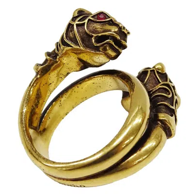 Pre-owned Gucci Gold Red Color Gold Plating Anniversary Ring ()
