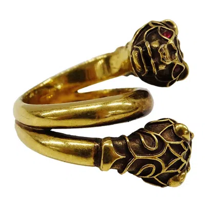 Pre-owned Gucci Gold Red Color Gold Plating Anniversary Ring ()