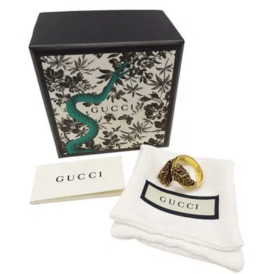 Pre-owned Gucci Gold Red Color Gold Plating Anniversary Ring ()