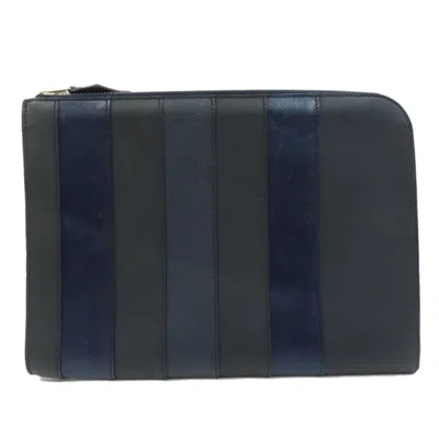 Pre-owned Hermes Black Blue Leather Clutch Bag ()