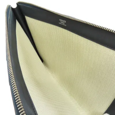 Pre-owned Hermes Black Blue Leather Clutch Bag ()