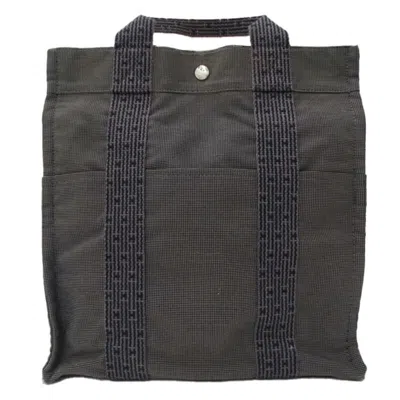 Pre-owned Hermes Black Gray Canvas Backpack ()