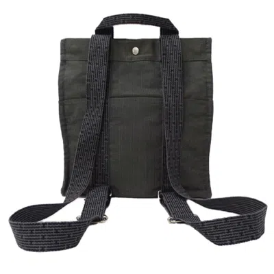 Pre-owned Hermes Black Gray Canvas Backpack ()