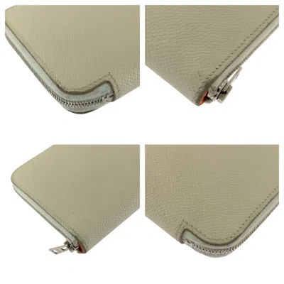 Pre-owned Hermes Ivory Epsom Leather Long Wallet (bi-fold) ()