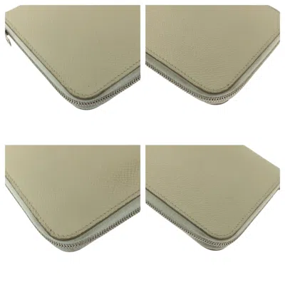 Pre-owned Hermes Ivory Epsom Leather Long Wallet (bi-fold) ()