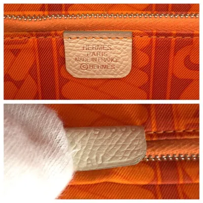 Pre-owned Hermes Ivory Epsom Leather Long Wallet (bi-fold) ()