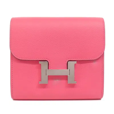 Pre-owned Hermes Pink Wallet (bi-fold) ()