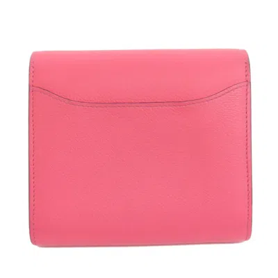Pre-owned Hermes Pink Wallet (bi-fold) ()