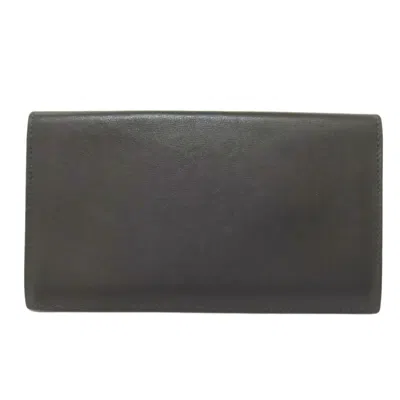 Pre-owned Hermes Silk'in Gray Leather Bill Wallet (bi-fold) ()