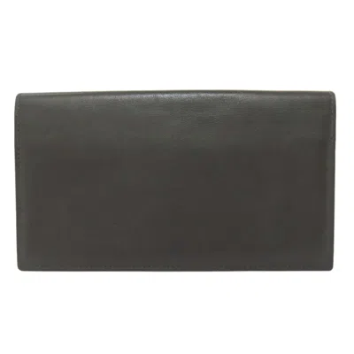 Pre-owned Hermes Silk'in Gray Leather Bill Wallet (bi-fold) ()