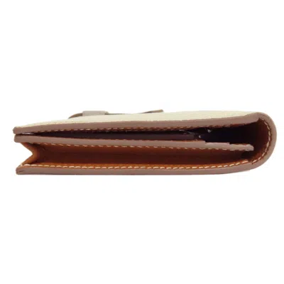 Pre-owned Hermes White Epsom Leather Long Wallet (bi-fold) ()