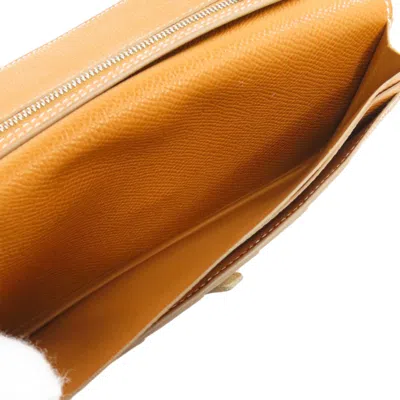 Pre-owned Hermes White Epsom Leather Long Wallet (bi-fold) ()
