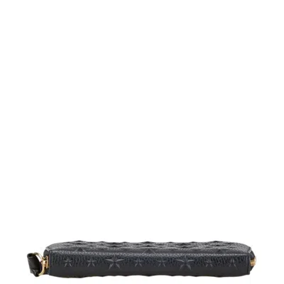 Pre-owned Jimmy Choo Black Leather Long Wallet (bi-fold) ()