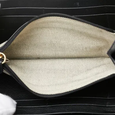 Pre-owned Jimmy Choo Black Leather Long Wallet (bi-fold) ()