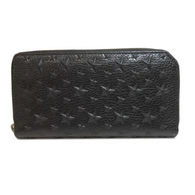 Pre-owned Jimmy Choo Black Leather Long Wallet (bi-fold) ()