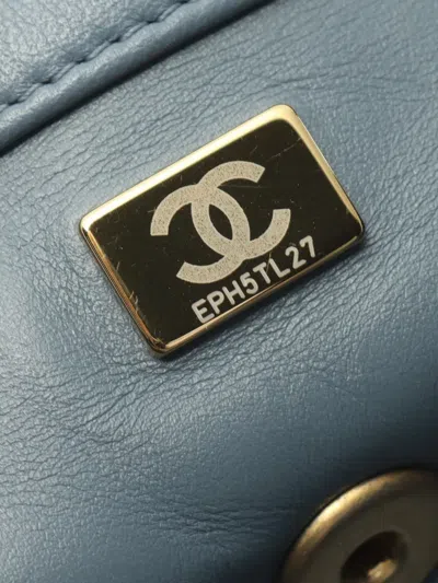 Pre-owned Chanel 2021 Matelassé Leather Backpack In Blue