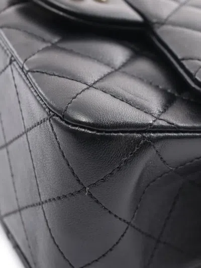 Pre-owned Chanel 2020-2021 Mini Classic Flap Shoulder Bag In Black