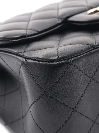 Pre-owned Chanel 2020-2021 Mini Classic Flap Shoulder Bag In Black