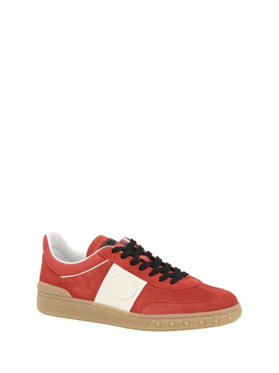Valentino Garavani Upvillage Low Top Trainer In Split Leather And Calfskin Nappa Leather