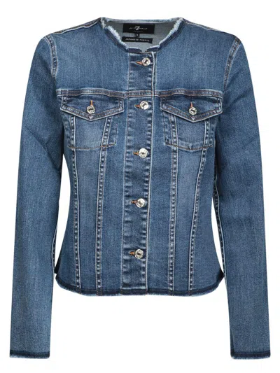 7 For All Mankind Vicky Stretch Blue Denim Jacket