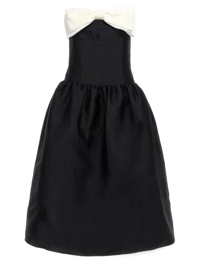 Self-portrait Taffeta Contrast-bow Midi Dress