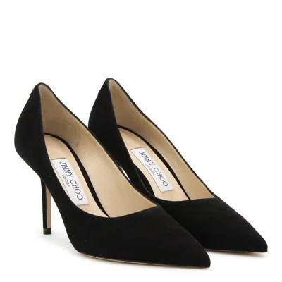 Jimmy Choo Romy 85 Spitze Pumps Aus Schwarzem Leder Mit Eidechsen-print