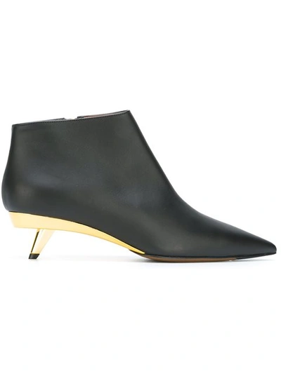 Marni Angled Heel Ankle Boots In Black