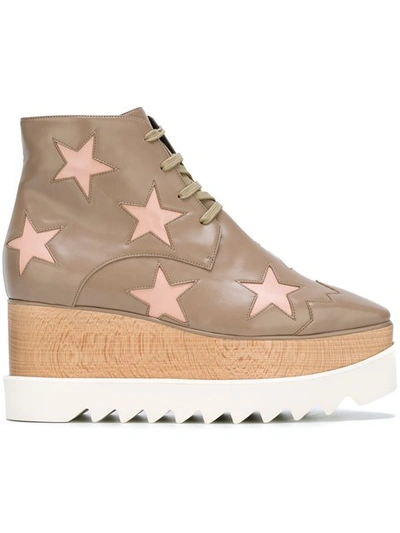 Stella Mccartney Elyse Star Platform Ankle Boot, Taupe/tea Rose In 9690