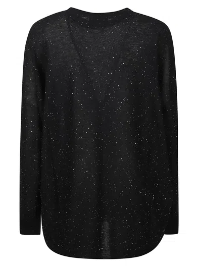 Fabiana Filippi Black Wool Sweater With Sequins