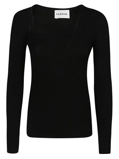 P.a.r.o.s.h . Asymmetric Neck Knit Sweater