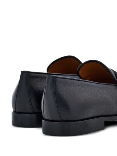 Ferragamo Salvatore  Hammered Leather Gancini Loafers Shoes