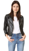 Ganni Passion Leather Biker Jacket In Black