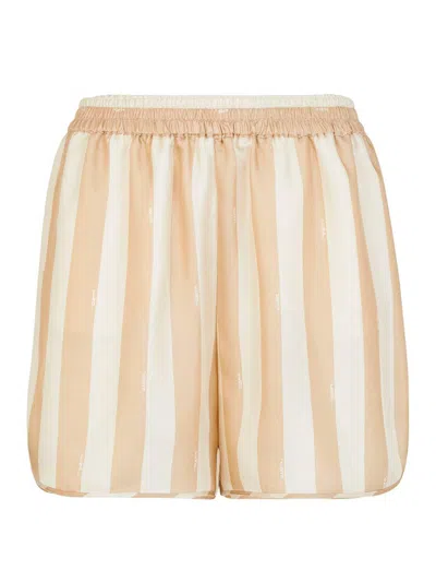 Fendi Silk Pequin Striped Waistband Shorts