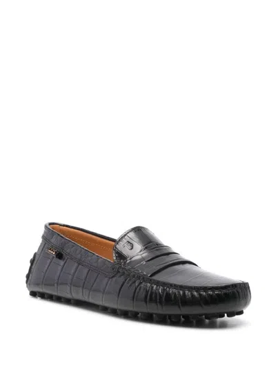 Tod's Rubber Loafer Crocodile Print Shoes