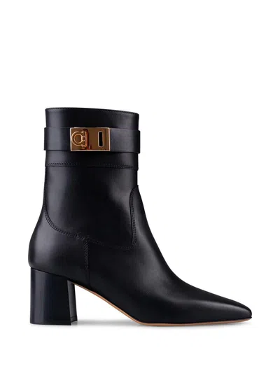 Ferragamo Rol 60 Leather Ankle Boots