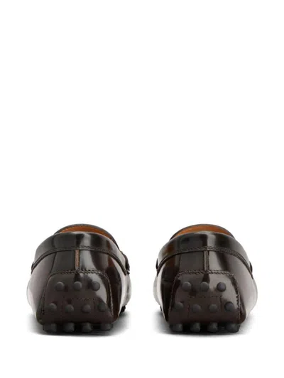 Shop Tod's Brushed Leather Inflatable Loafer Shoes