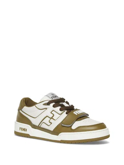 Fendi Green Match Leather Sneakers