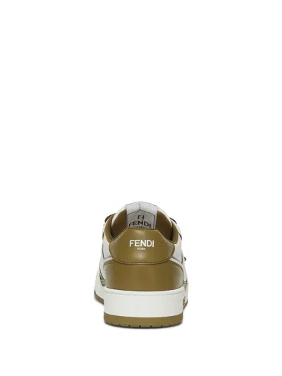 Fendi Green Match Leather Sneakers