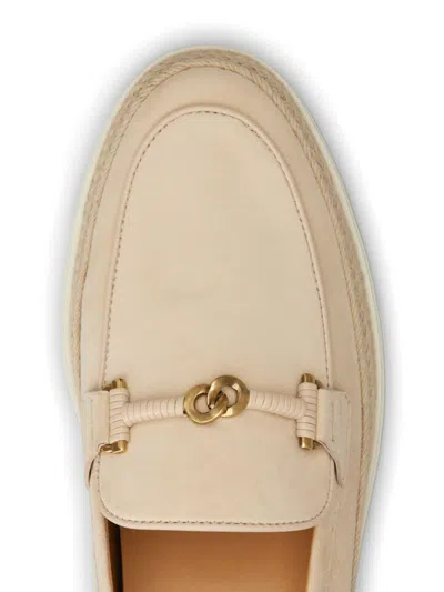 Tod's Suede Slipper Loafers With Double T Ring Accessory Shoes
