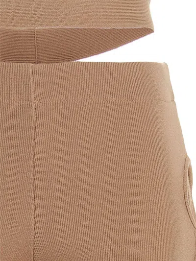 Andreädamo Flared Trousers With Cut-out And Ribbed Texture