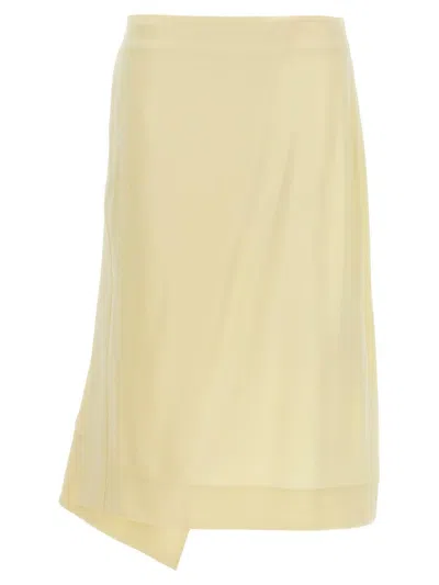 Jil Sander Women Satin Skirt With Side Slit