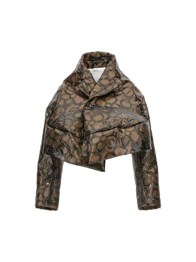 Shop Comme Des Garçons Floral Pvc Cropped Jacket