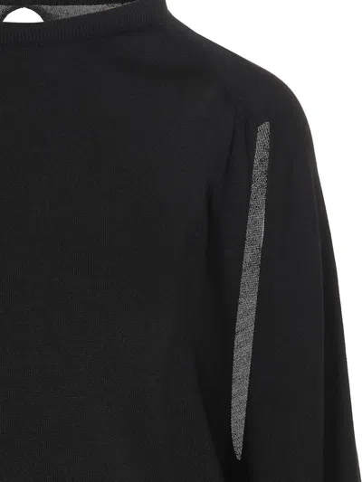 Ramael Cut Out Insert Top Sweater Sweaters And Cardigans Black