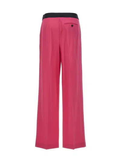 Msgm Trousers With Front Pleats And Elastic Waistband