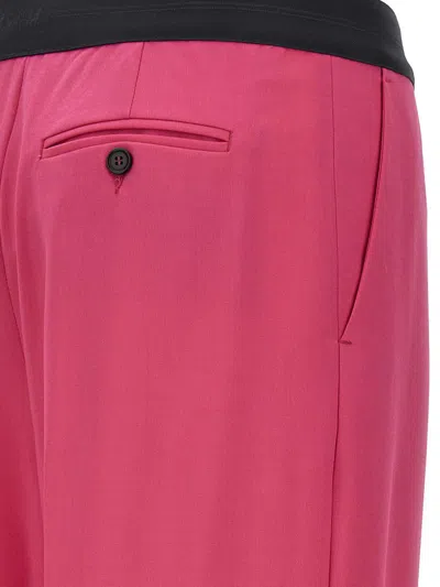 Msgm Trousers With Front Pleats And Elastic Waistband