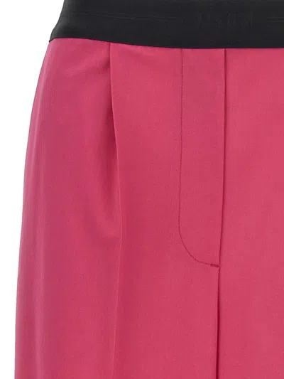 Msgm Trousers With Front Pleats And Elastic Waistband
