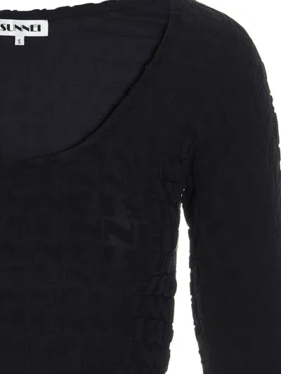 Sunnei Long-sleeved Blouse With Round Neck