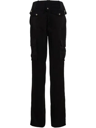 David Koma Satin Cargo Pants Belt Loops