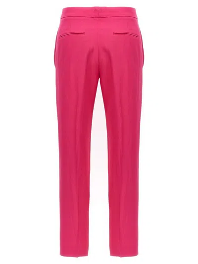 Alexander Mcqueen Fuchsia Cigarette Pants With Welt Pocket In Viscose Blend Woman