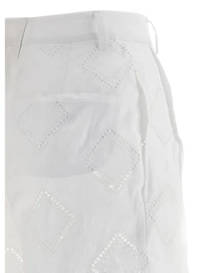 Shop Kiton Embroidered Linen Bermuda Shorts